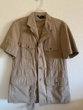 Vintage 70s Separate-Lees by Lee Short Sleeve Safari Jacket Khaki